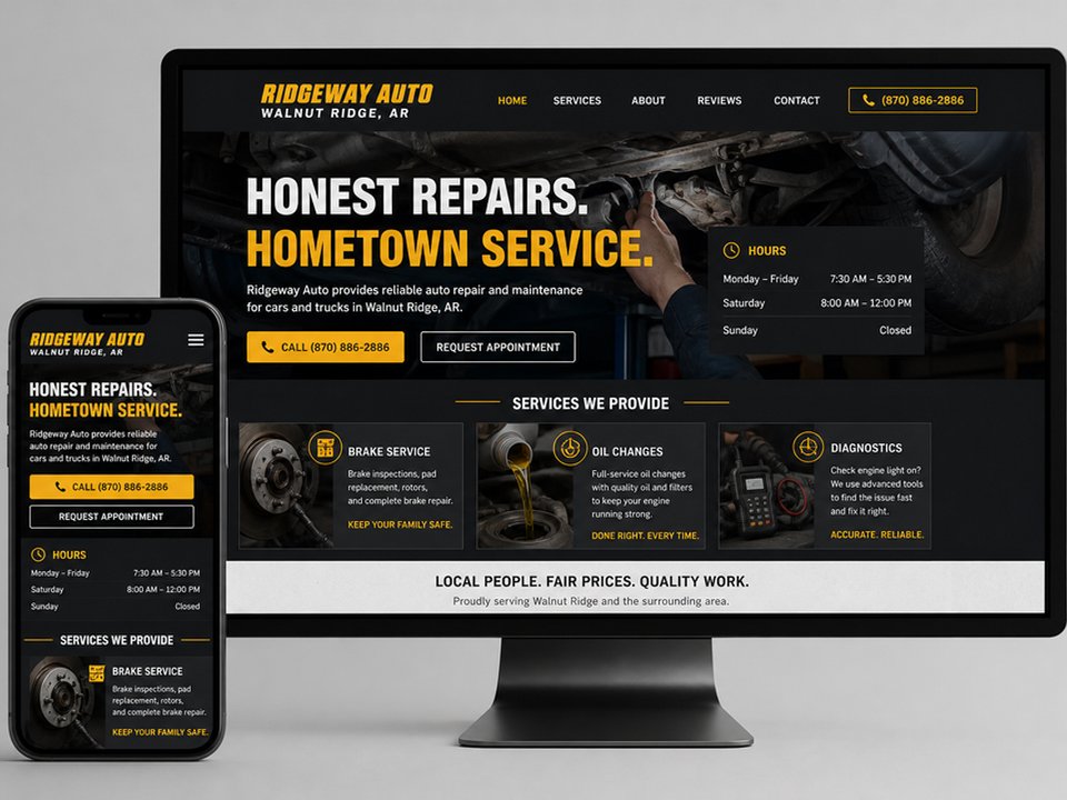 Sample auto repair website