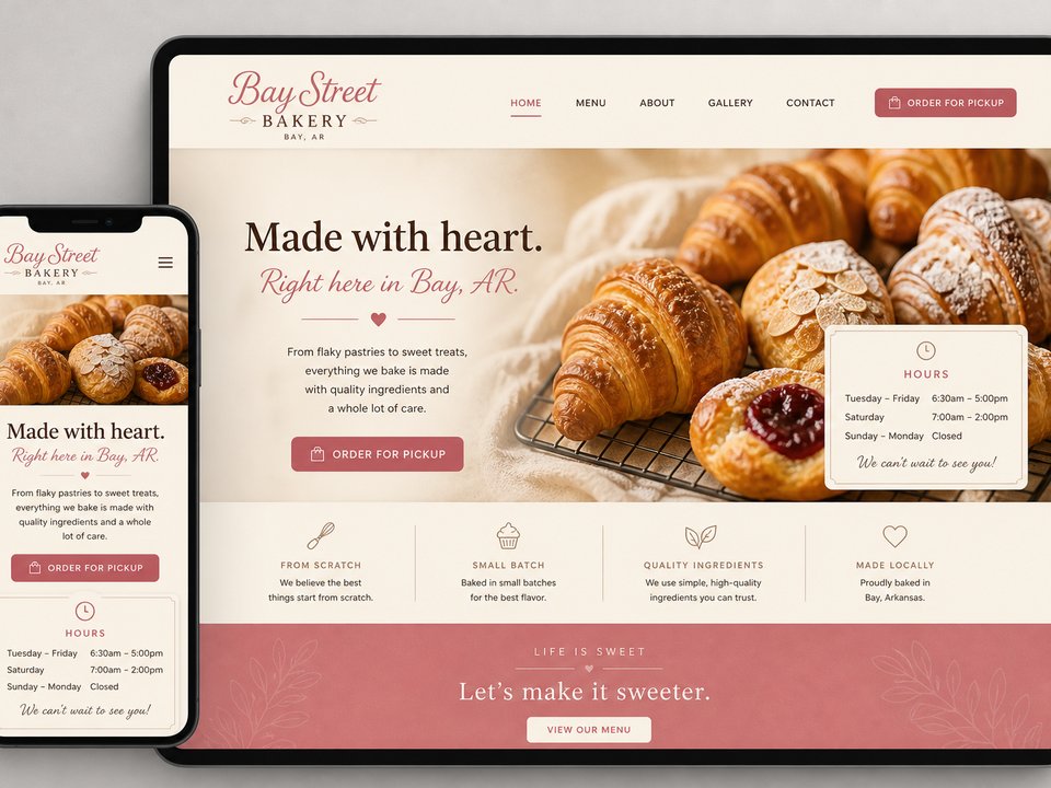 Sample bakery website