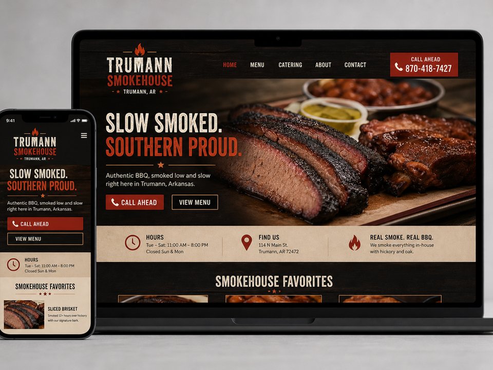 Sample BBQ smokehouse website