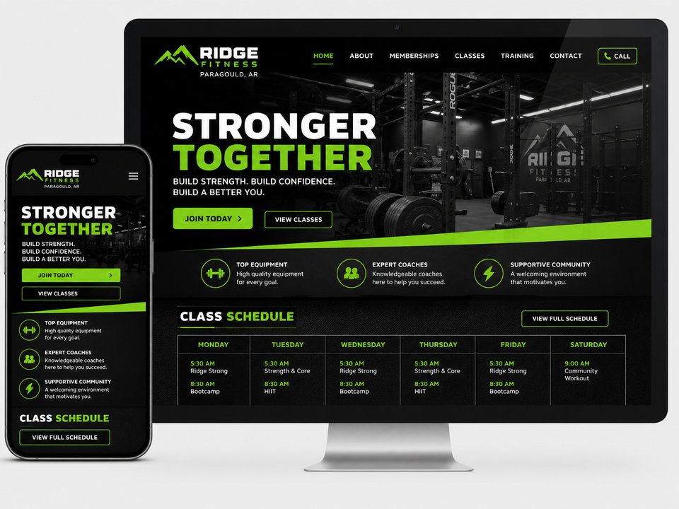 Sample fitness website