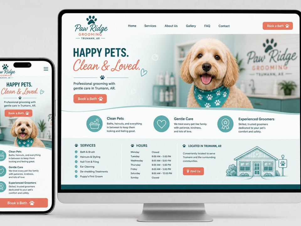 Sample pet grooming website
