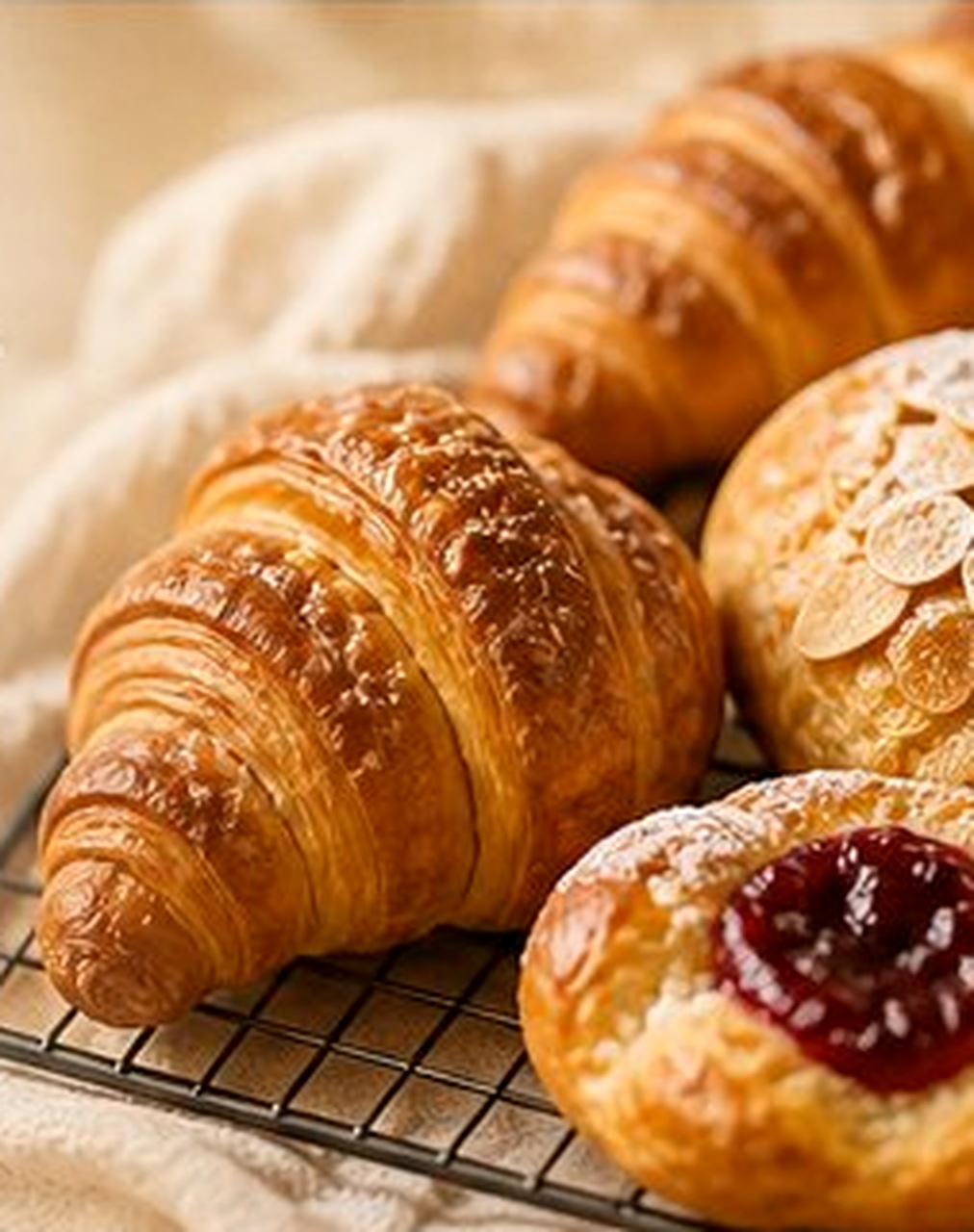 Pastries cooling on a rack